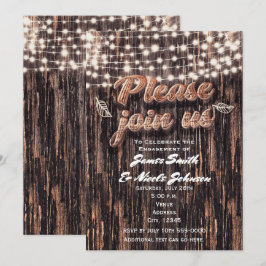 Invitaciones de otoño de madera de corteza de árbo