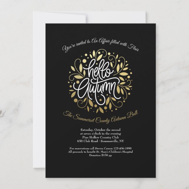 Invitaciones de Otoño Hello (Anverso)