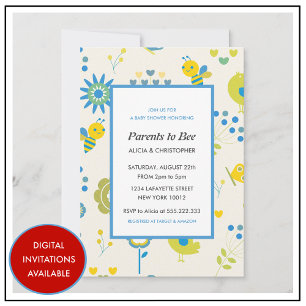 Invitaciones de padres a ser abejas florales neutr