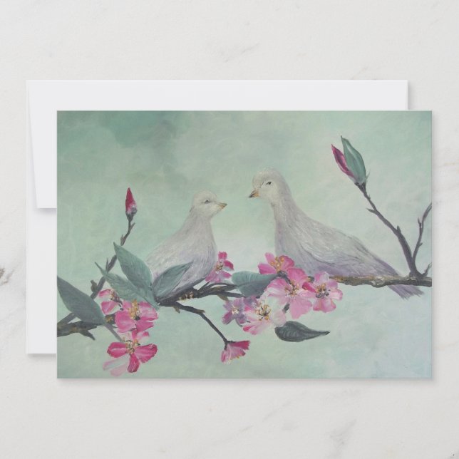 Invitaciones de Palomas de Amor - Arte Original (Anverso)