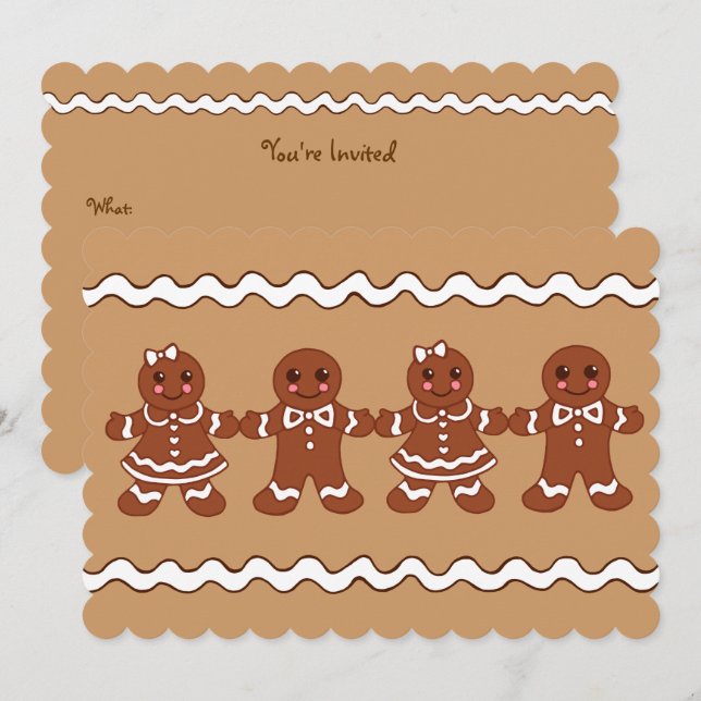 Invitaciones de pan de jengibre (Anverso / Reverso)