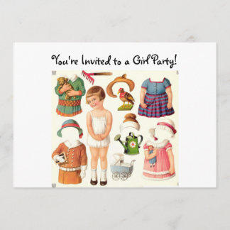Invitaciones de papel de la muñeca