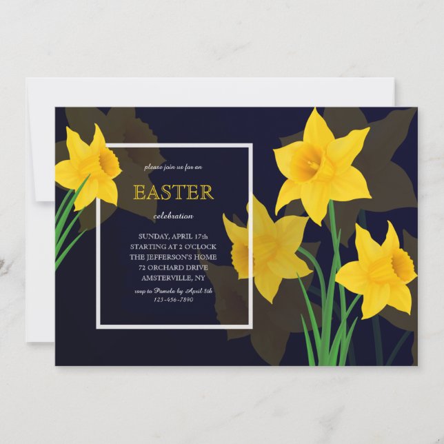Invitaciones de Pascua de Primavera (Anverso)