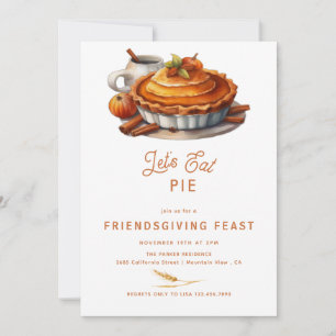 Invitaciones de pastel de calabaza   Día de Acción