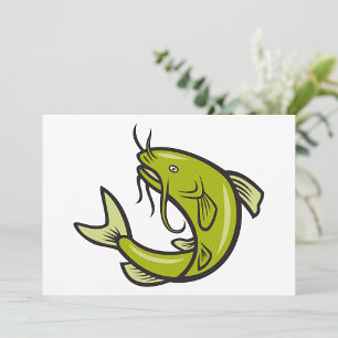 Invitaciones de peces de pescado fresco verde