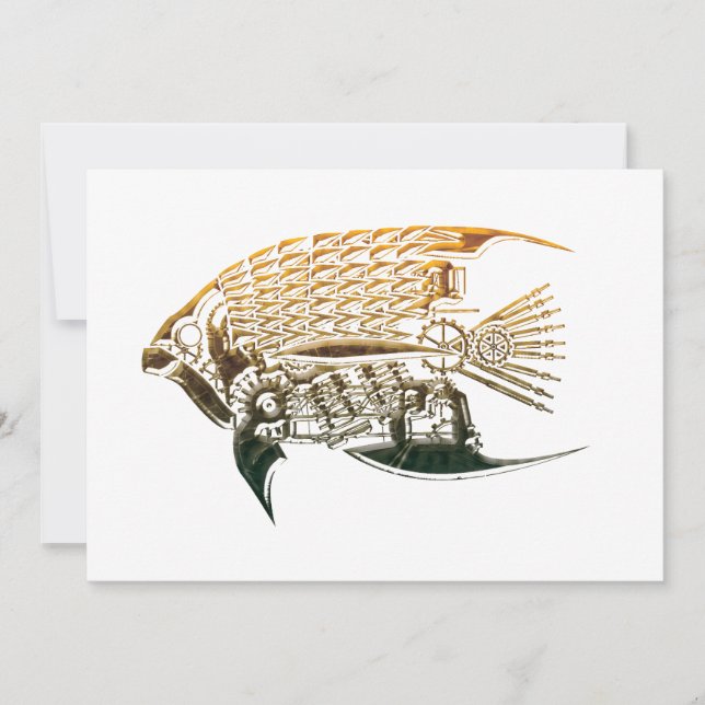 Invitaciones de peces Steampunk (Anverso)