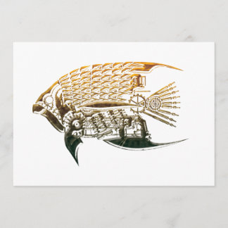 Invitaciones de peces Steampunk