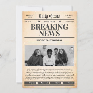 invitaciones de periódico noticia de primera plana