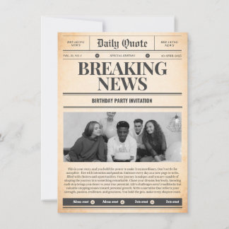 invitaciones de periódico noticia de primera plana