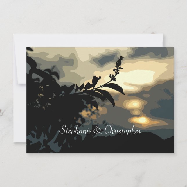 Invitaciones de Personalizado de Boda de silueta d (Anverso)