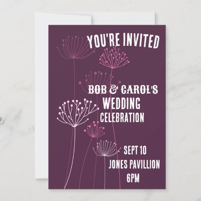 INVITACIONES DE PERSONALIZADO DE BODAS FLORALES DE (Anverso)