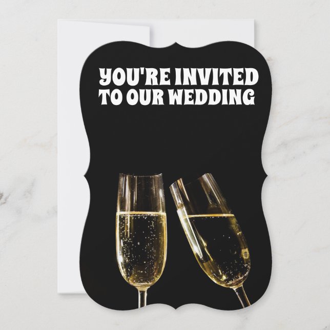 INVITACIONES DE PERSONALIZADO DE BODAS NEGROS (Anverso)