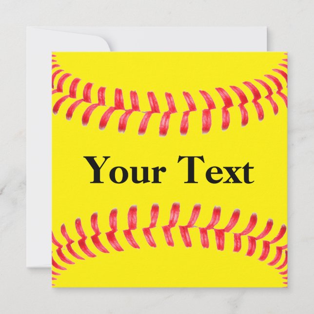 Invitaciones de personalizado en Softball (Anverso)