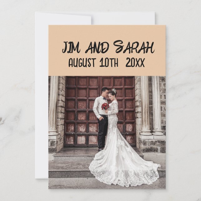 INVITACIONES DE PERSONALIZADOS DE BOHO BODA FOTO M (Anverso)