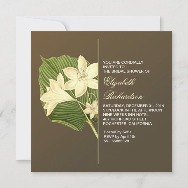 invitaciones de personalizados de duchas de novias (Anverso)