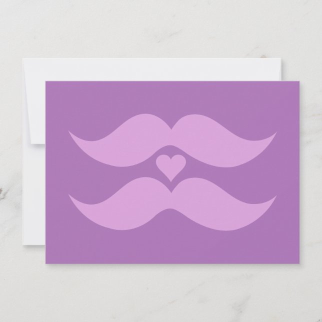 Invitaciones de personalizados de Mustaches Rosado (Anverso)