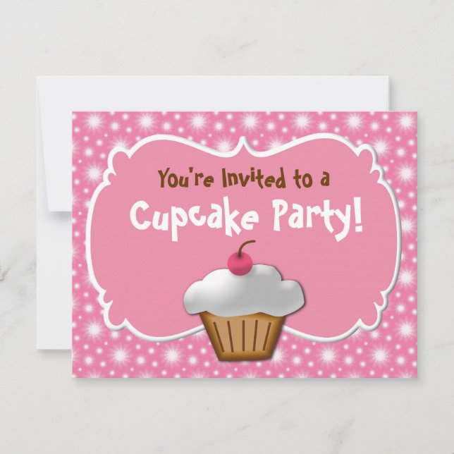 Invitaciones de Personalizados de pastelitos con e (Anverso)