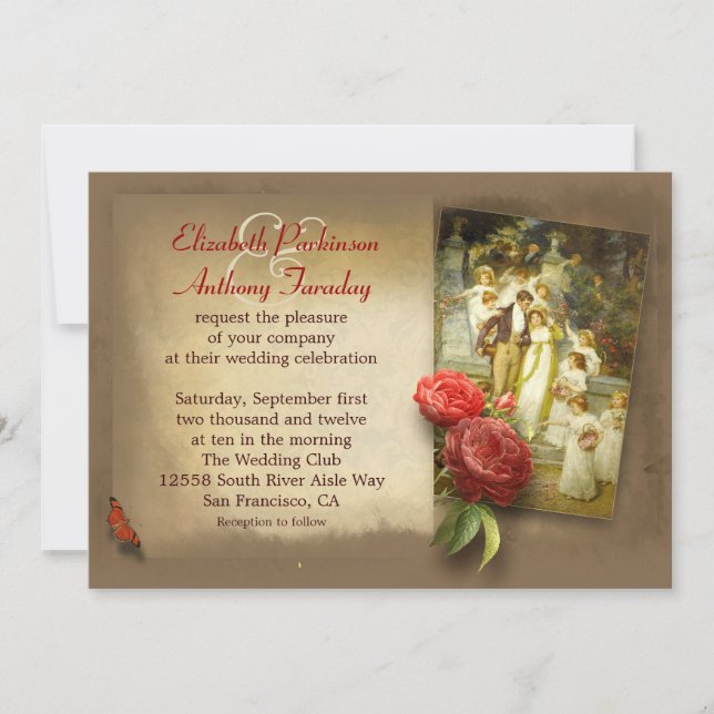 invitaciones de personalizados de temas de bodas a (Anverso)