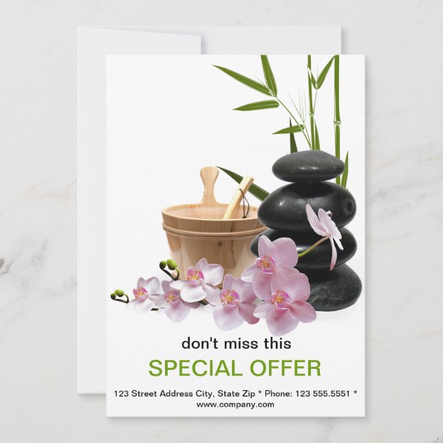 Invitaciones de Personalizados del SPA & Beauty Re (Anverso)