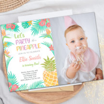 Invitaciones de piña con foto