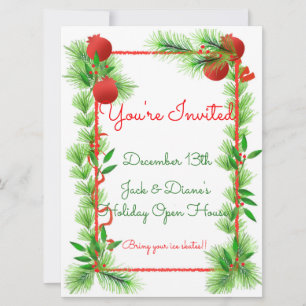 Invitaciones de pino y granado