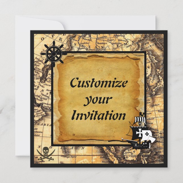 Invitaciones de Pirata (Anverso)