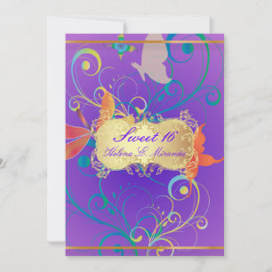 Invitaciones de PixDezines para Sweet 16/Mariposas