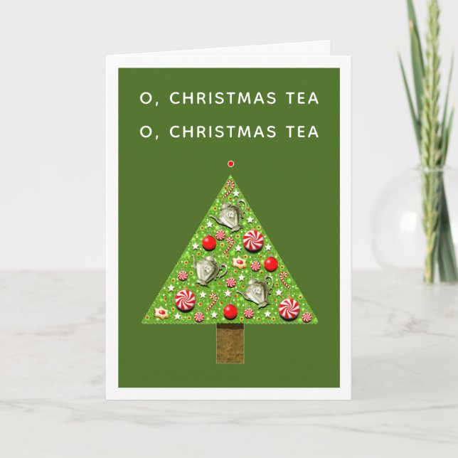 Invitaciones de plantilla de té de Navidad (Anverso)