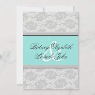 Invitaciones de plata blancas azules de la boda