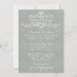 Invitaciones de plata de lujo simples de la boda