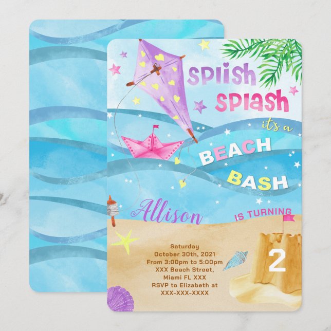 Invitaciones de Playa (Anverso / Reverso)