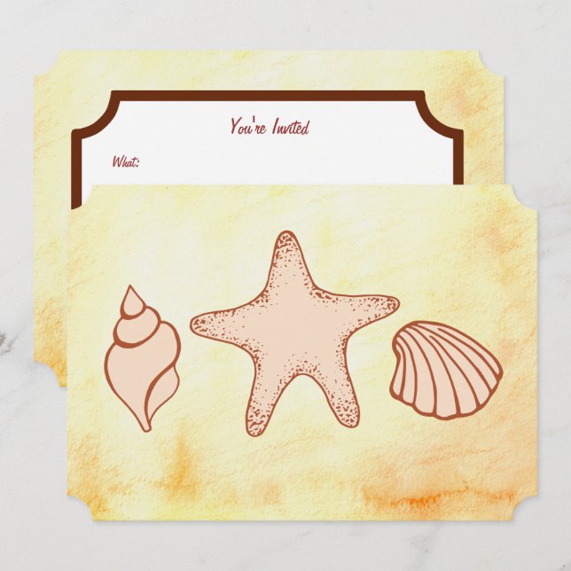 Invitaciones de Playa de Conchas (Anverso / Reverso)
