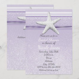 Invitaciones de playa elegantes lavanda púrpura de