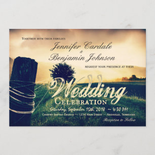 Invitaciones de poscasamiento de campo de campo