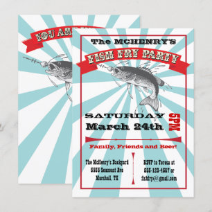 Invitaciones de Poster de Fiesta de pescado
