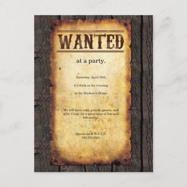 Invitaciones de Posters buscadas (Anverso)