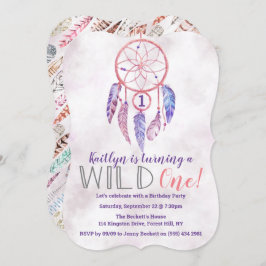 Invitaciones de primer cumpleaños de Dreamcatcher 