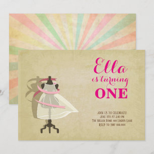 Invitaciones de primer cumpleaños de Princesa de m