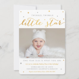 Invitaciones de primer cumpleaños de Twinkle Littl