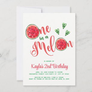 Invitaciones de primer cumpleaños de uno en un Mel