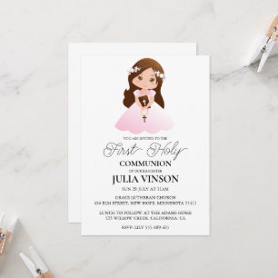 invitaciones de primera comunión de niña con diseñ