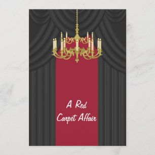 Invitaciones de prom a la lámpara de araña de oro 