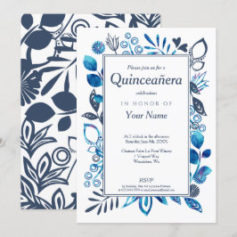Invitaciones de Quinceañera Azul Cristal