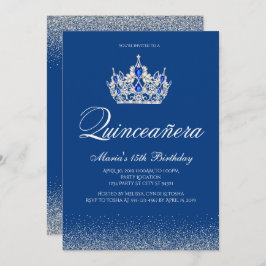 Invitaciones de Quinceanera Azul Real