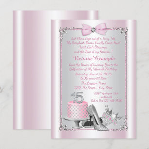 Invitaciones de Quinceañera de Plata Rosa