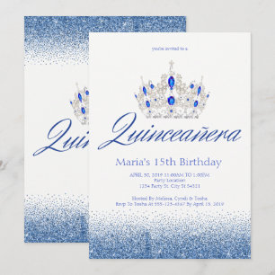 Invitaciones de Quinceañera de Zafiro y Diamante