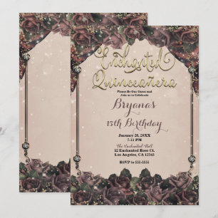 Invitaciones de quinceañera Mauve Spice Roses Spar