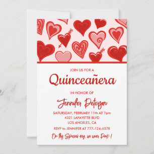 Invitaciones de quinceañera para el día de San Val