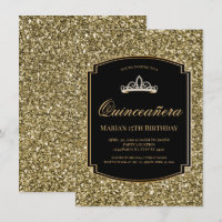 Invitaciones de Quinceañera, Purpurina de oro y ne