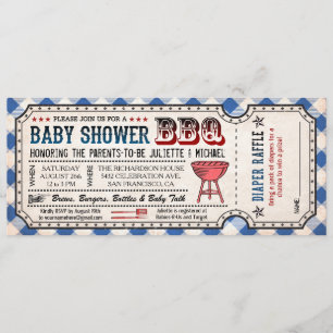 Invitaciones de Raffle de papel Baby Shower para b